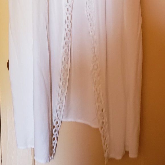 NWOT Crochet Trim Kimono Maxi Coverup Beach Wrap - Picture 5 of 5